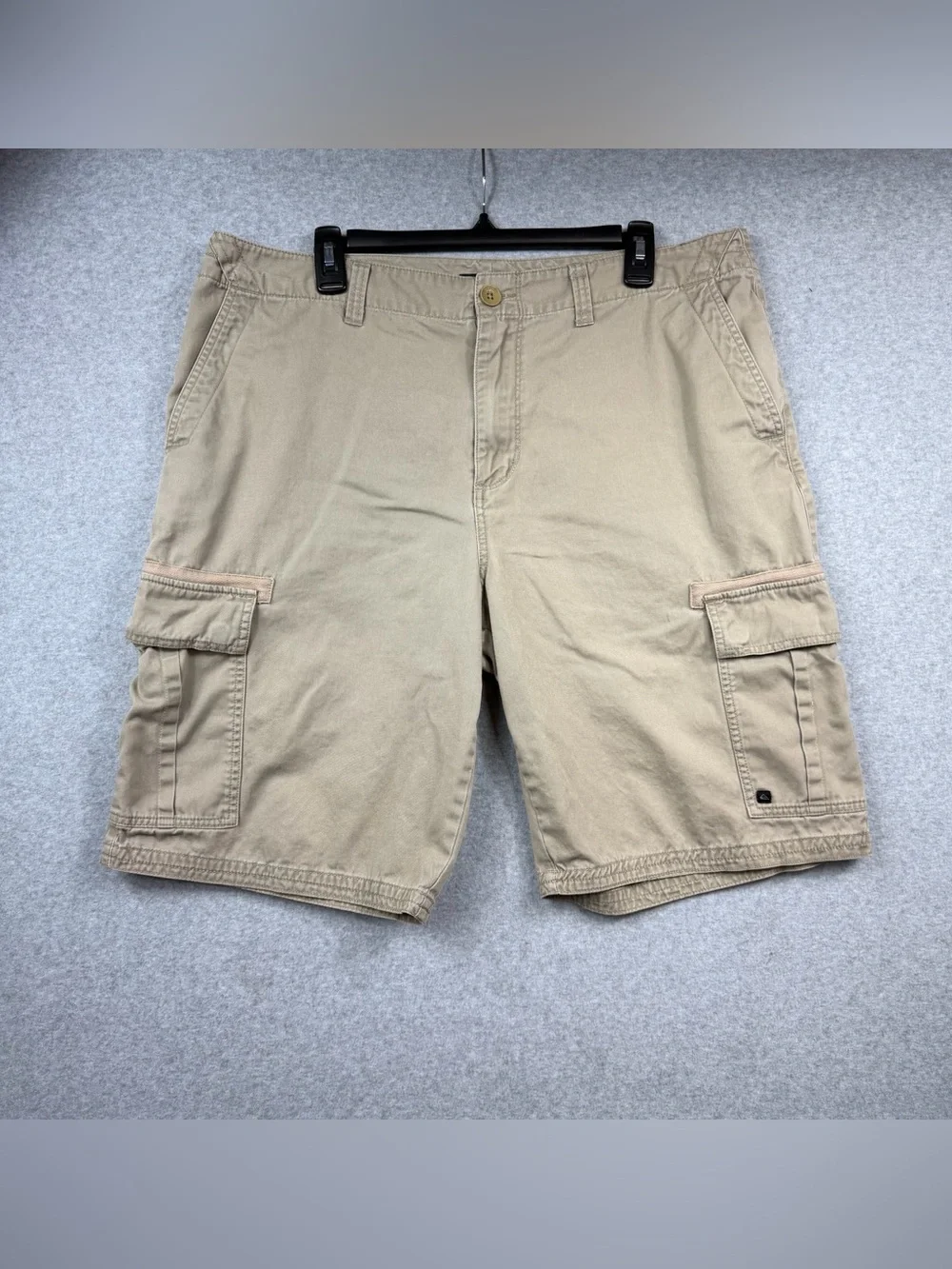 Quiksilver Khaki Tan Cargo Cotton Shorts Casual Utility Men’s Size 36
